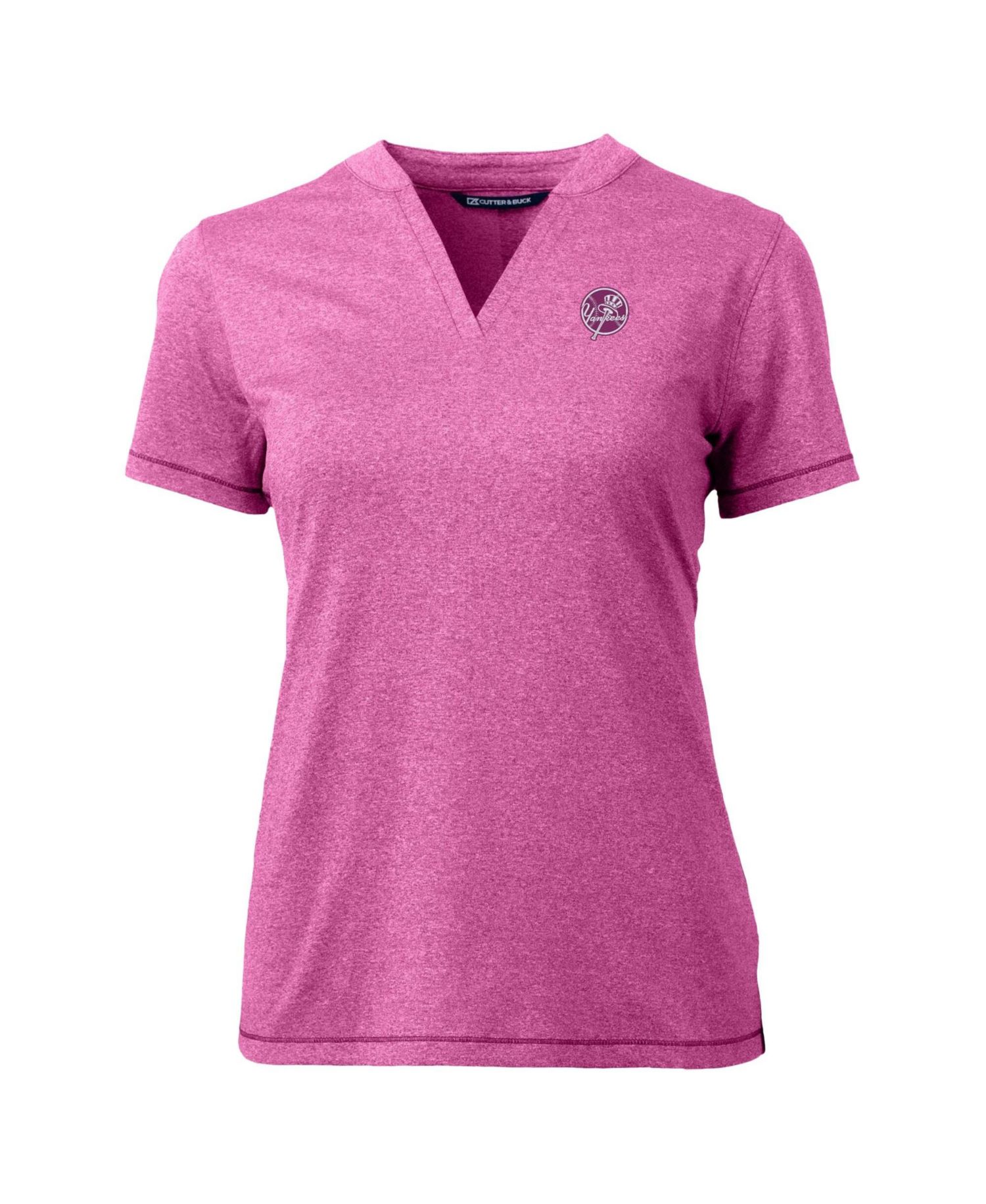 Women's Light Pink New York Yankees Forge Heathered Stretch Blade Top