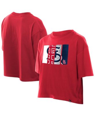 Women's Red St. Louis Cardinals Boxy Foil Logo T-Shirt