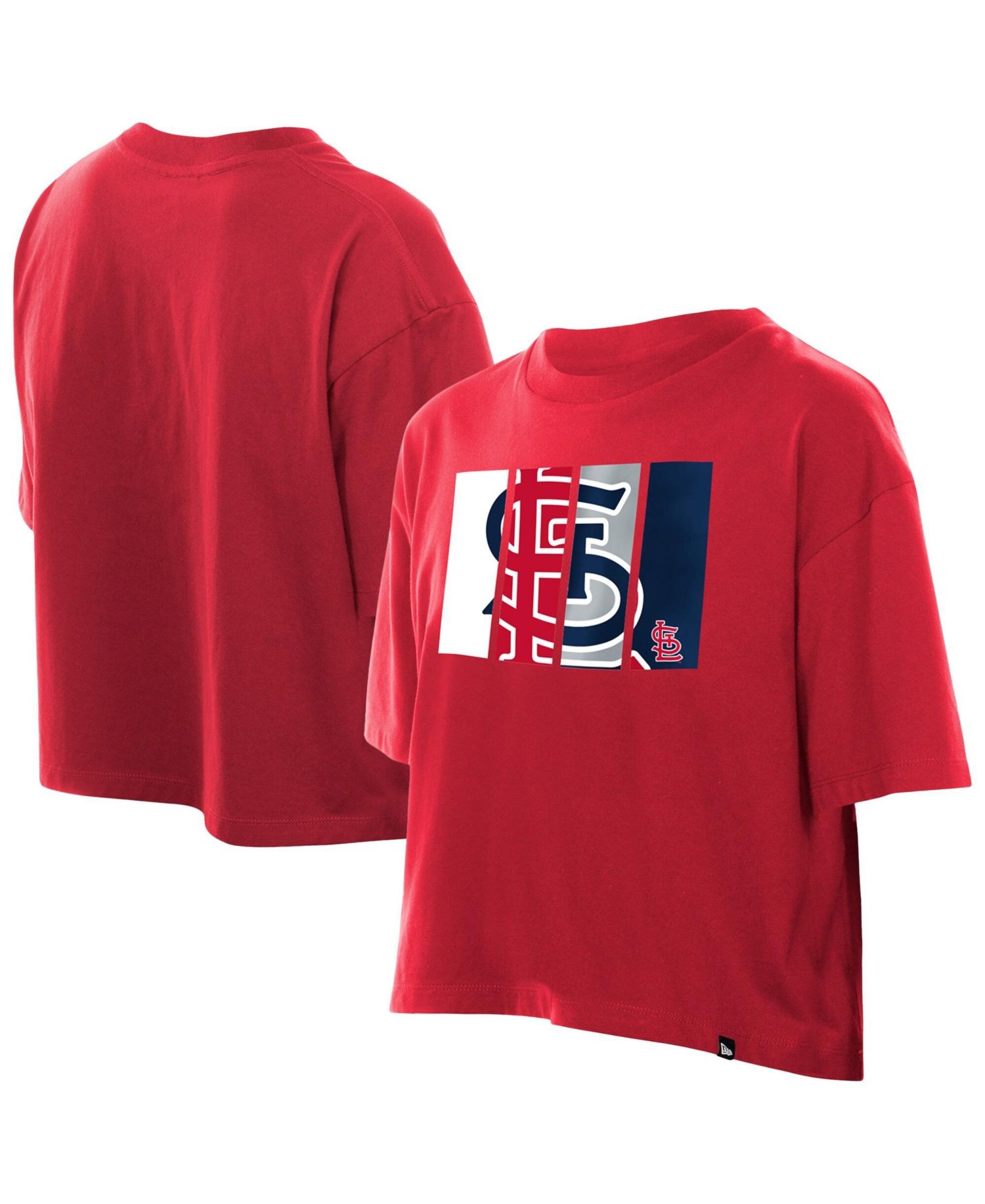 Women's Red St. Louis Cardinals Boxy Foil Logo T-Shirt