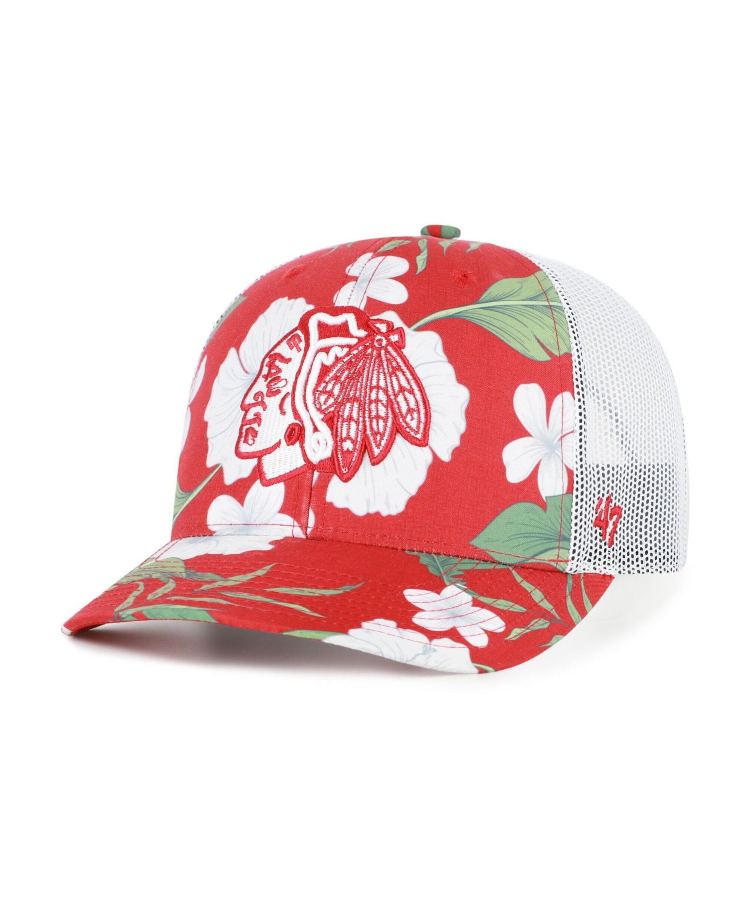 Men's Red/White Chicago Blackhawks Beach Side Adjustable Trucker Hat
