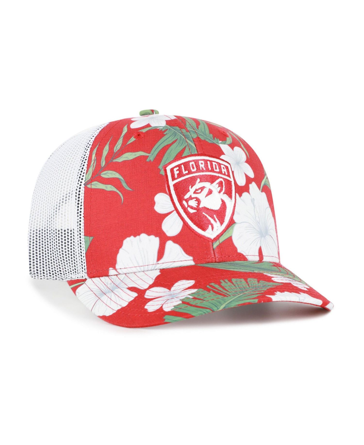 Men's Red/White Florida Panthers Beach Side Adjustable Trucker Hat
