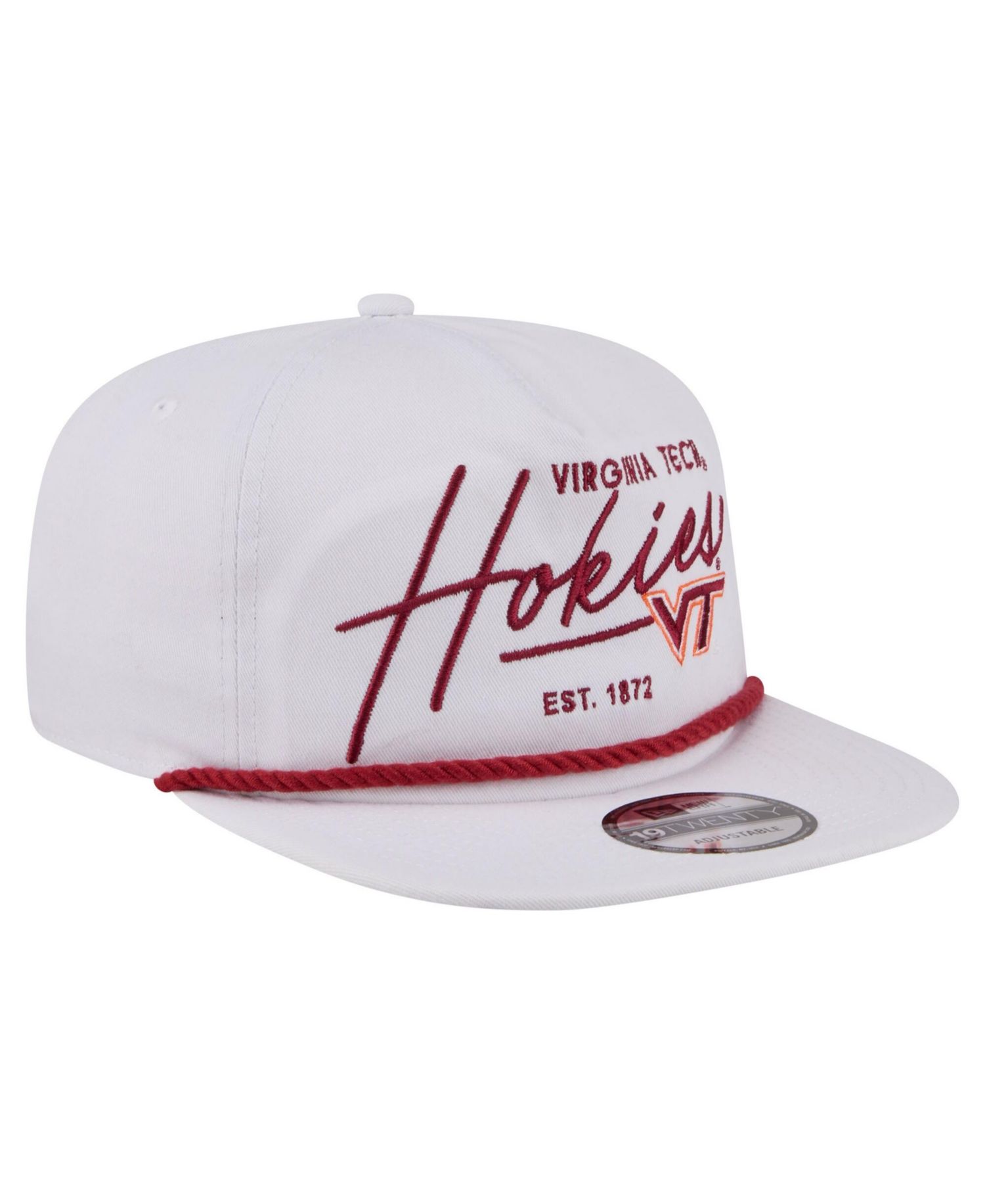 Men's White Virginia Tech Hokies Team Rope 19TWENTY Adjustable Hat