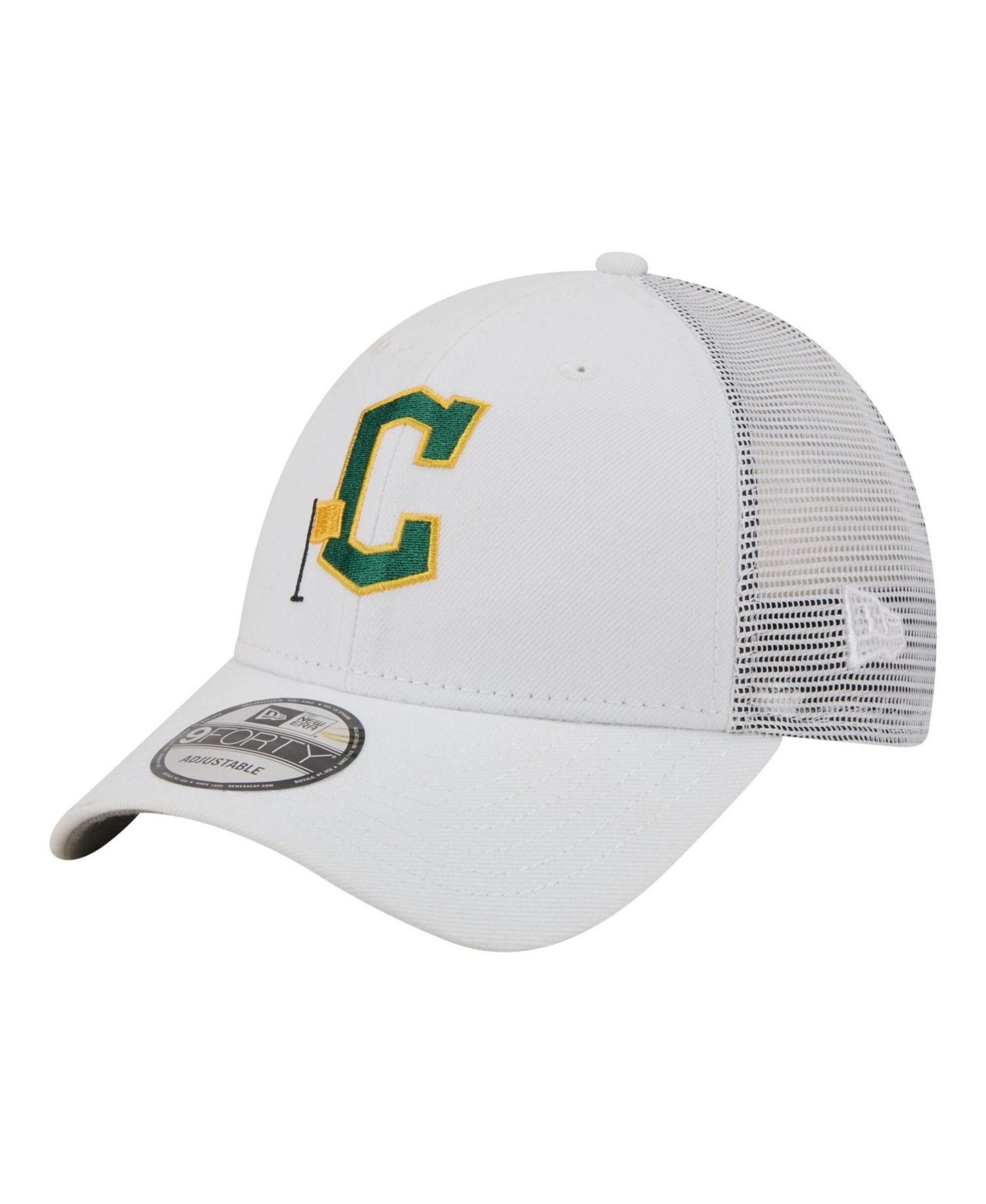 Men's White Cleveland Guardians Flag 9FORTY Trucker Adjustable Hat