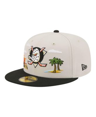 Men's Tan/Black Anaheim Ducks Localized City Icon 59FIFTY Fitted Hat