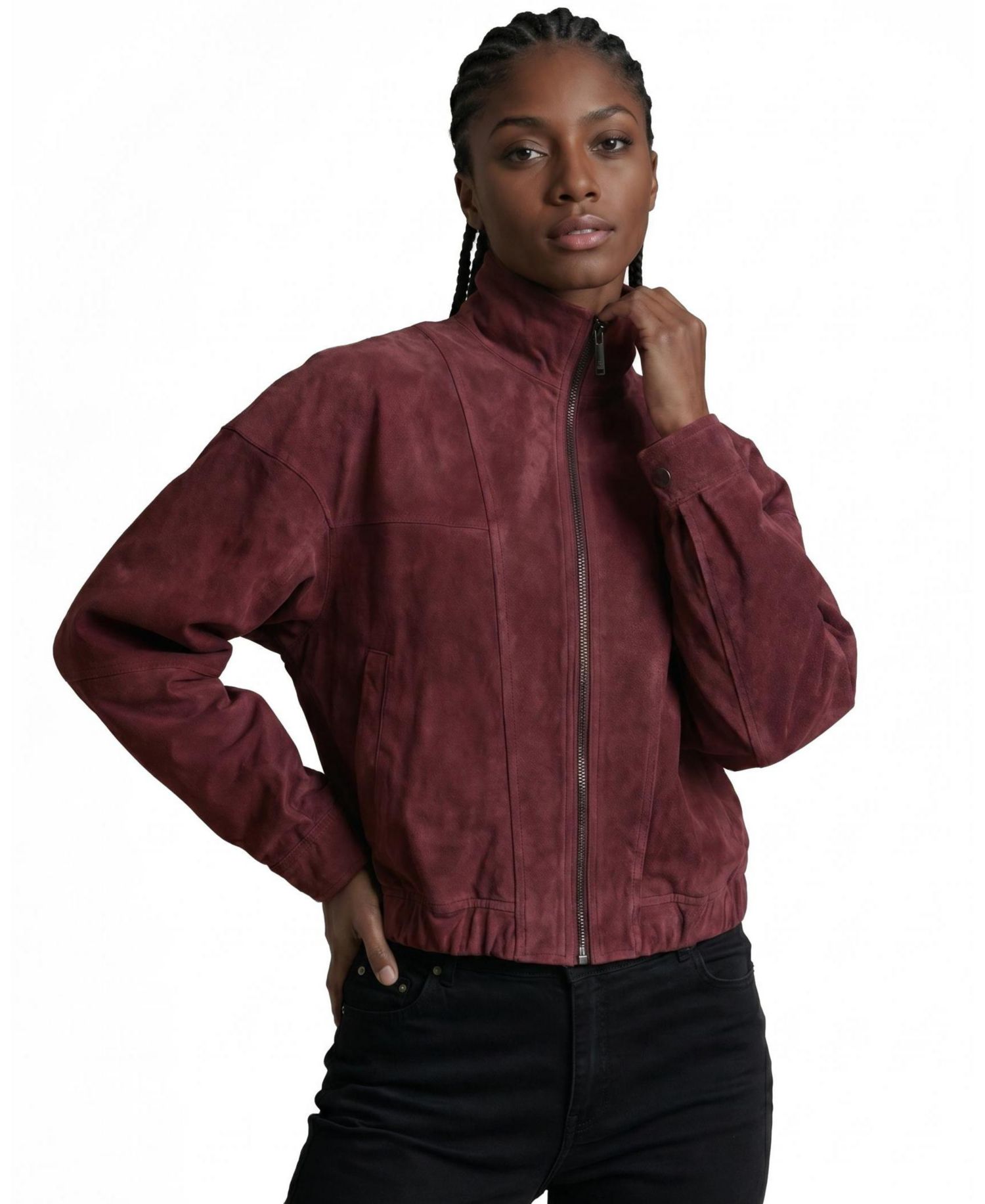 Women's Mila Burgundy Suede Jacket