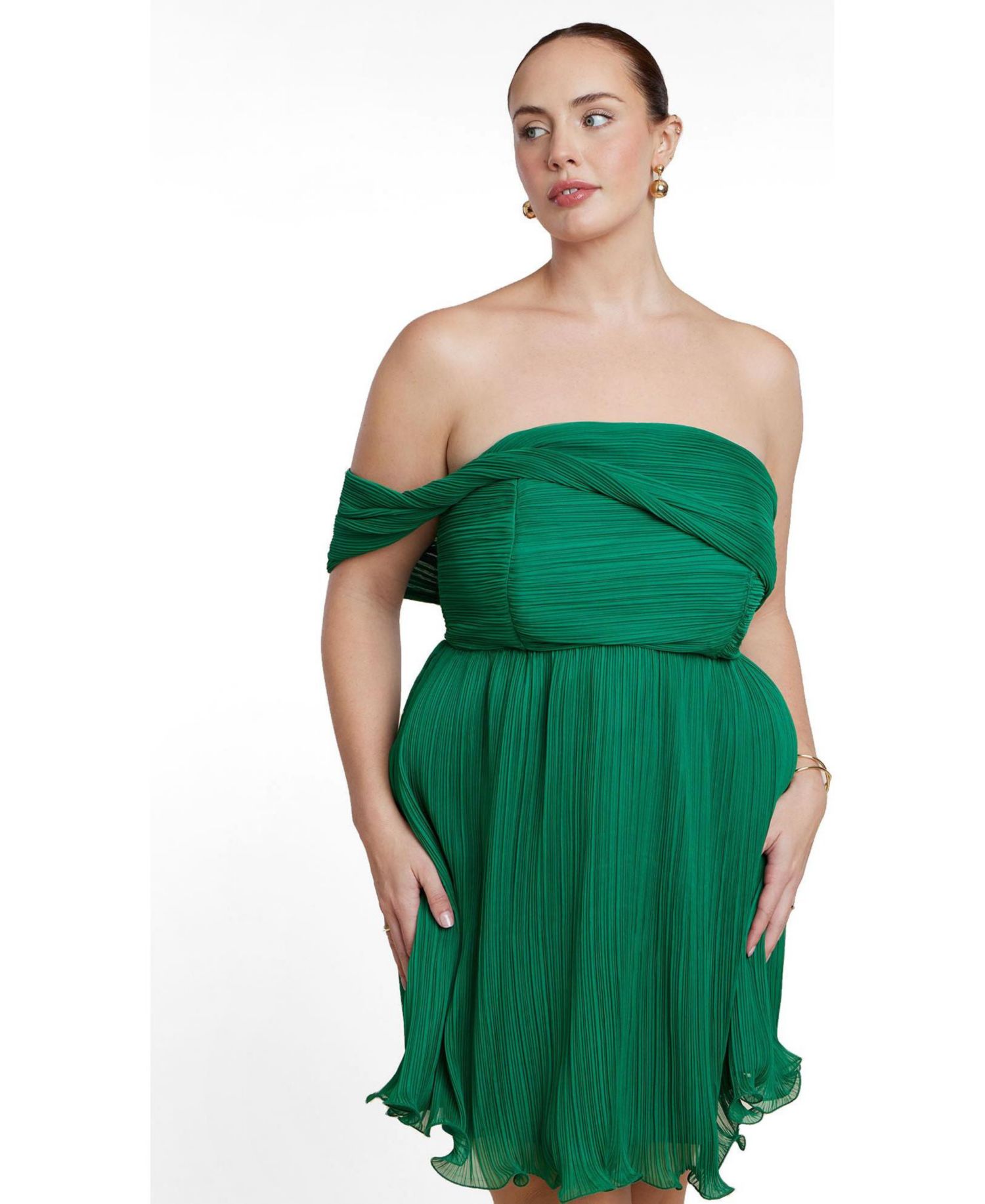 Women's Strapless Mini Dress with Overlay