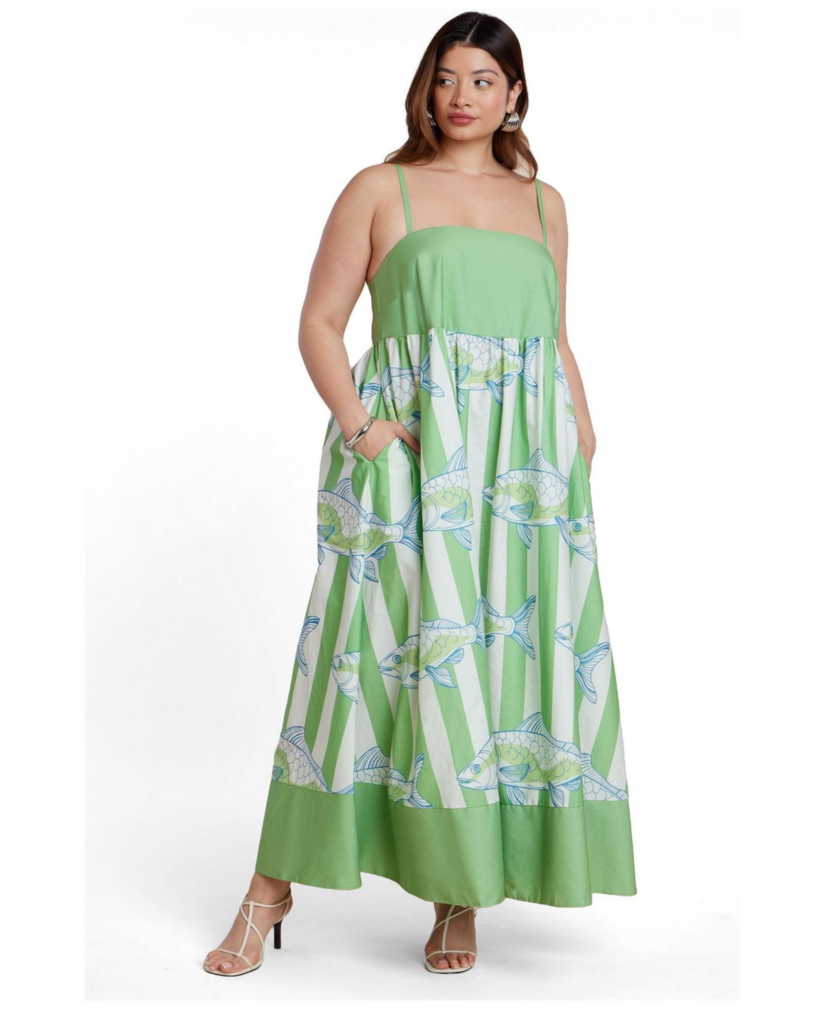 Eloquii Women's Plus Printed Relaxed Maxi Dress