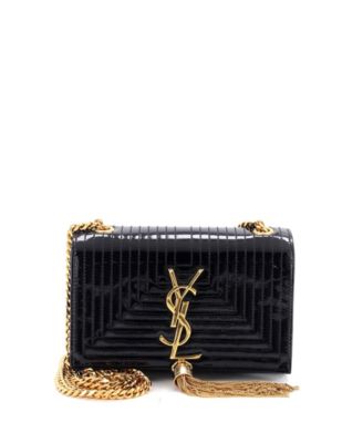 Small Classic Monogram Tassel Crossbody Bag Quilted Patent