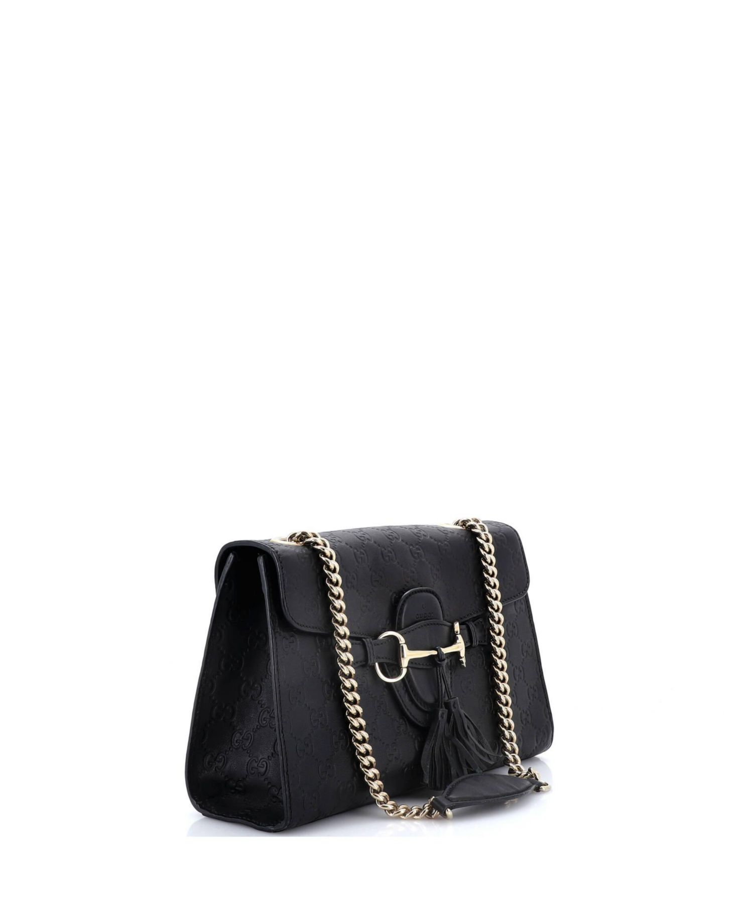 Medium Emily Chain Flap Bag Guccissima Leather