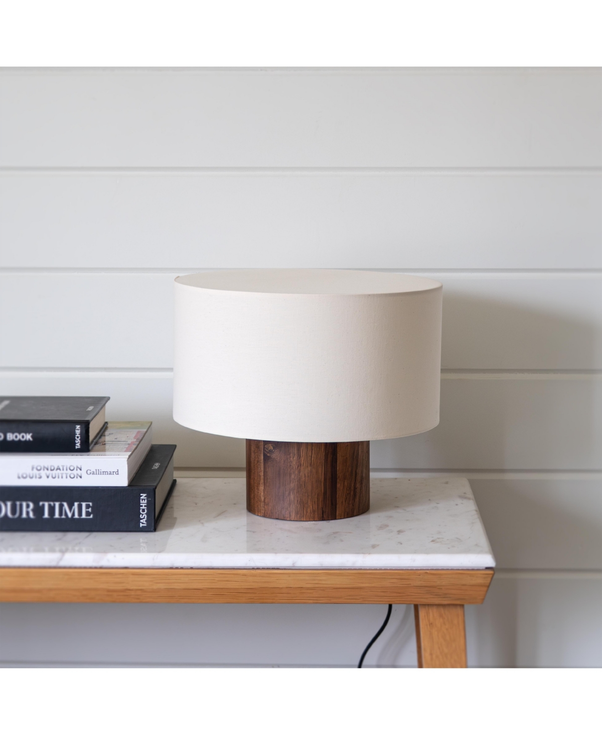 Brightech Oliver Modern Wood Led 3-Way Dimmable Table Lamp (10")