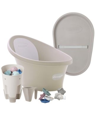 Shnuggle Baby Boys' and Baby Girls' Bath and Changing Bundle, 6-Piece Set - Taupe