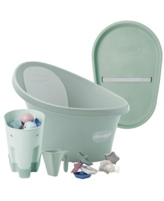 Shnuggle Baby Boys' and Baby Girls' Bath and Changing Bundle, 6-Piece Set - Eucalyptus