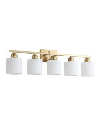 5 Light Modern Bathroom Light Fixture Vanity Light Over Mirror Wall Sconce Frosted Glass Shades E26 Socket Bulbs Not Included