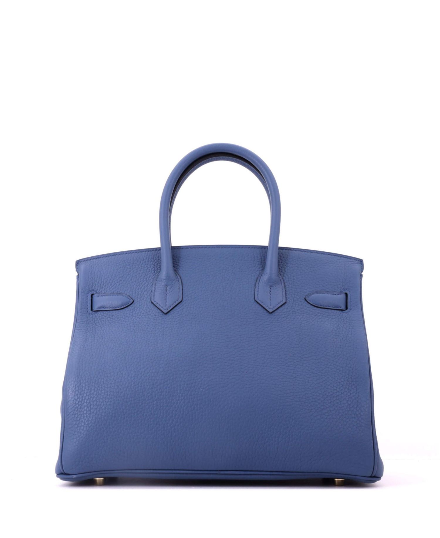 Birkin 30 Handbag Blue Clemence with Gold Hardware