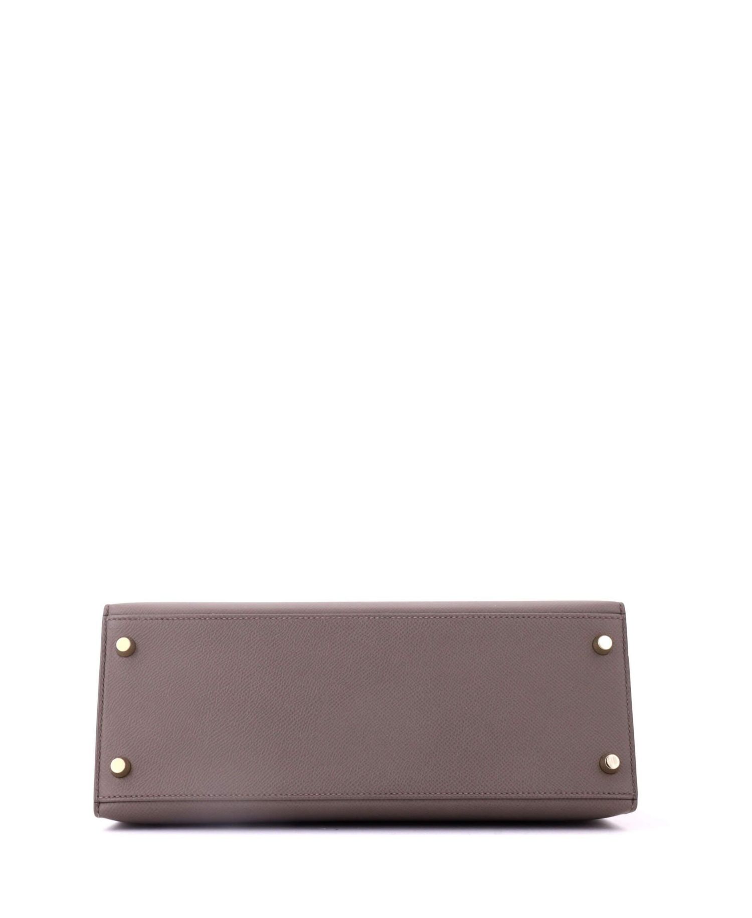 Kelly 28 Handbag Grey Epsom with Gold Hardware