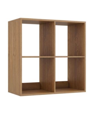 4-Cube Bookcase with Guardrail for Bedroom or Living Room