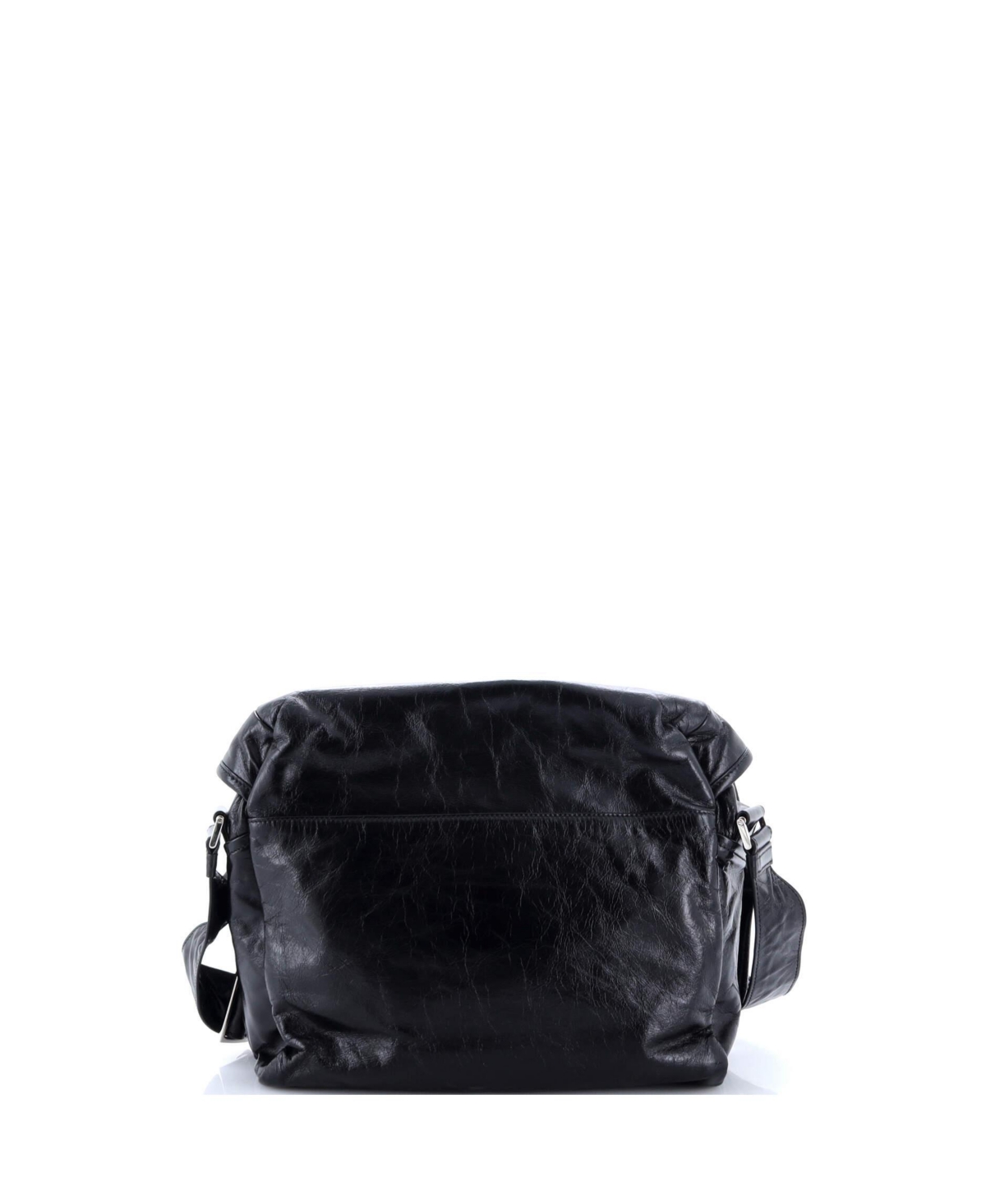 Pre-Owned Prada Slanted Double Pocket Buckle Shoulder Bag Soft Calf