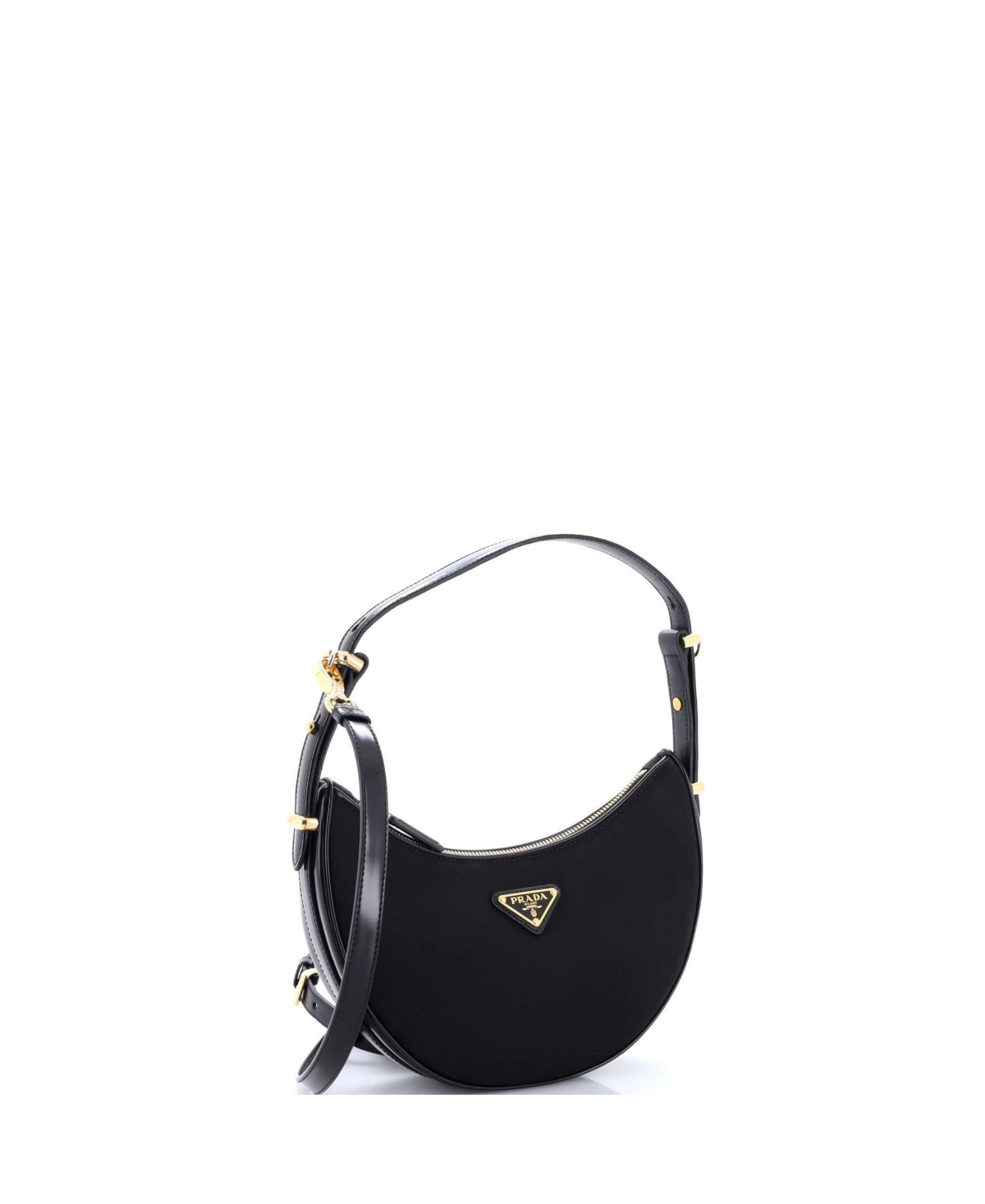 Pre-Owned Prada Small Arque Half Moon Hobo Tessuto