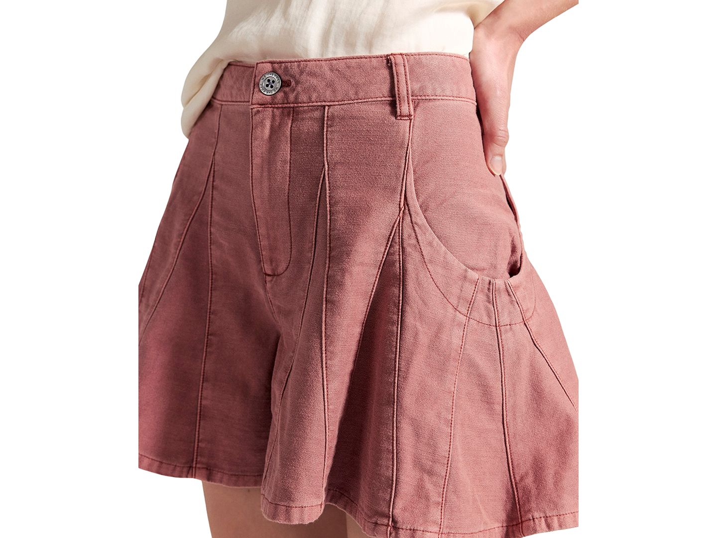 Женские шорты Free People Song And Dance Mid-Rise, цвет: Cedarwood — фото 4