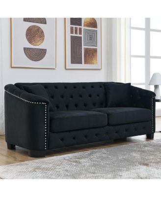 Streamdale 77inch  Modern Chesterfield Velvet Sofa