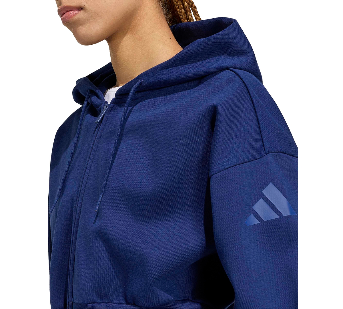 adidas Womens Essentials Contemporary Fleece Full-Zip Hooded Jacket