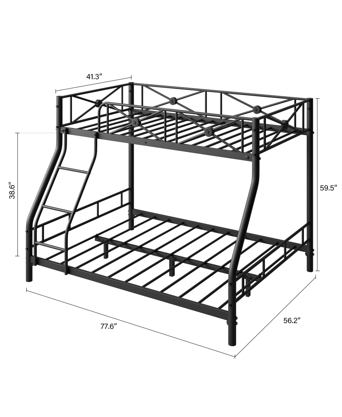 homfan Heavy Duty Metal Bunk Bed Modern Space, Saving Steel Frame with Safety Guard Rails, Ideal for Bedroom or Dormitory