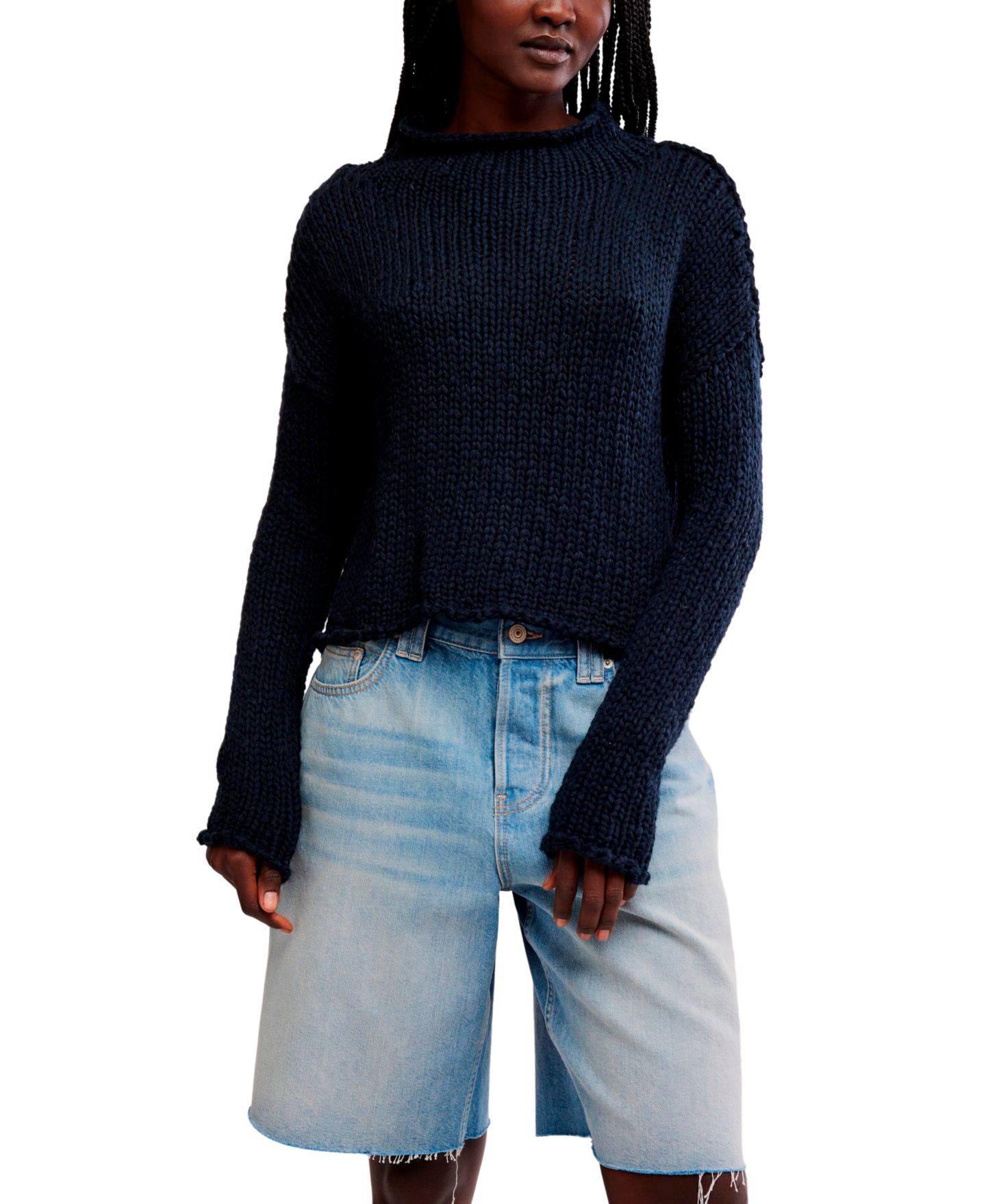 Женский свитер Free People Opal Crew Neck, цвет: Чёрный — фото 1