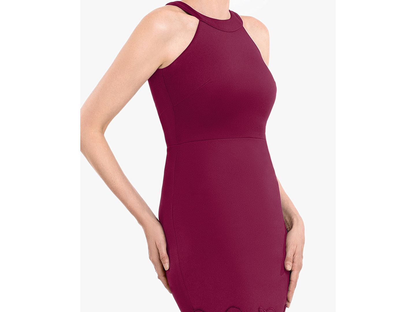 Женское платье Betsy & Adam Petite Sleeveless Halter Neck, цвет: Винный — фото 3