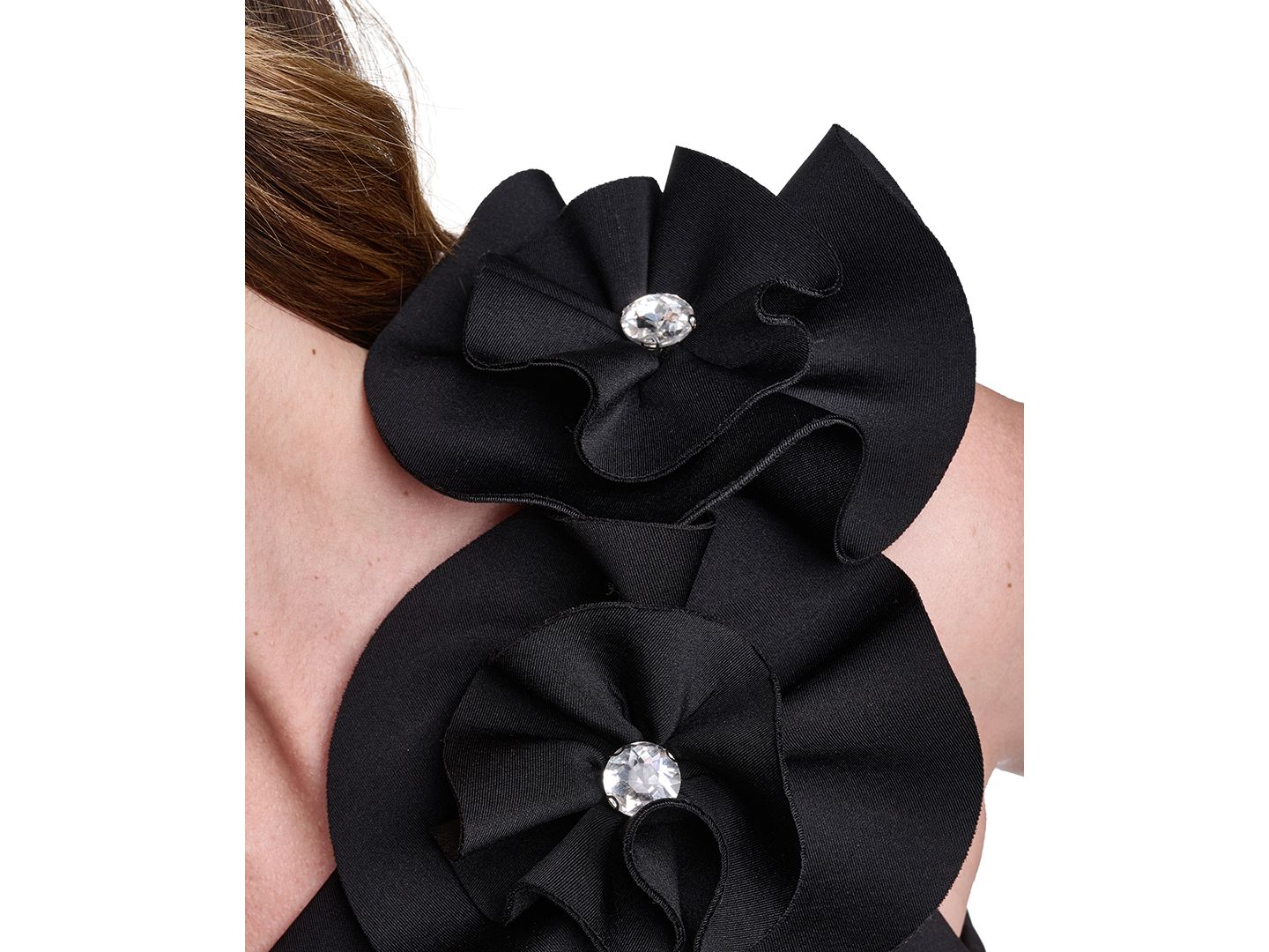 Женские платья Eliza J One-Shoulder Floral Applique Ball Gown, цвет: Чёрный — фото 5