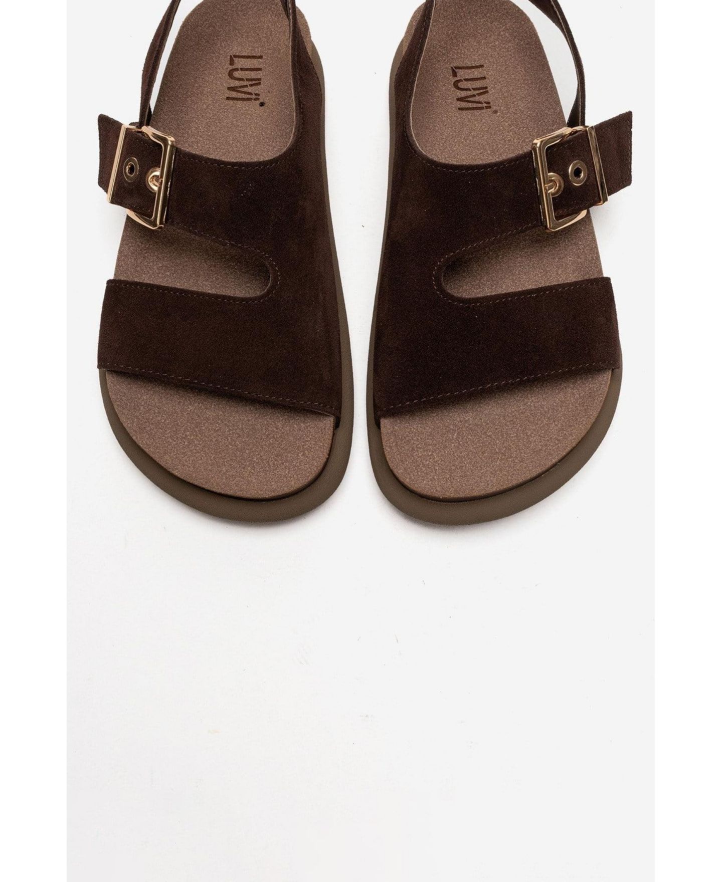 Женские сандалии Forever & Always Shoes Jalven Leather, цвет: Коричневый замшевый — фото 5