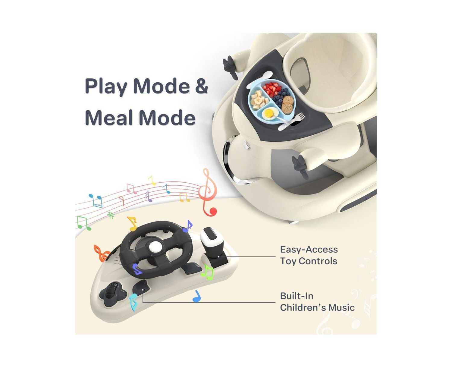 Convertible Baby Activity Walker with Adjustable Height, Foldable Design and Interactive Play Features
