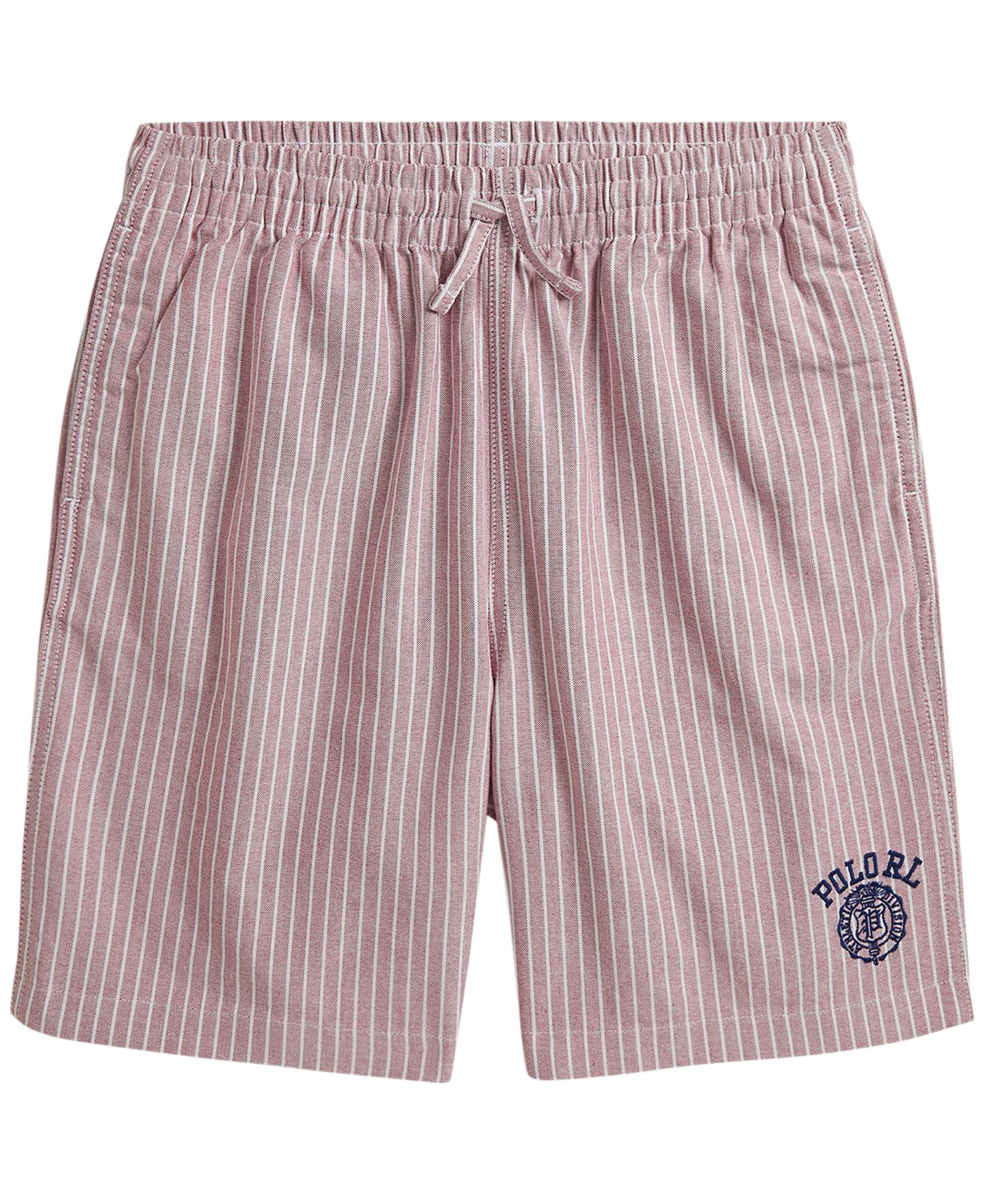 Шорты Polo Ralph Lauren Big Fit Striped Cotton Oxford для мальчиков, цвет: Бордовый белый — фото 1
