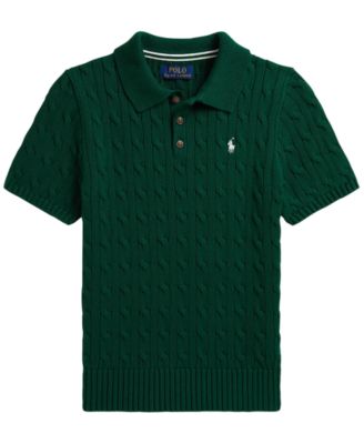 Boys' 8-20 Cable-Knit Cotton Polo Shirt