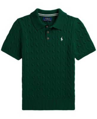 トップス COTTON HALF SLEEVE POLO SWEATER(4) Polo Ralph Lauren Boys' 8-20 Cable-Knit Cotton Polo Sweater - Macy's