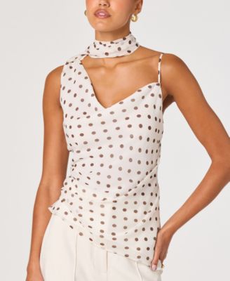 Women's Chiffon Cowl Neck Scarf Top
