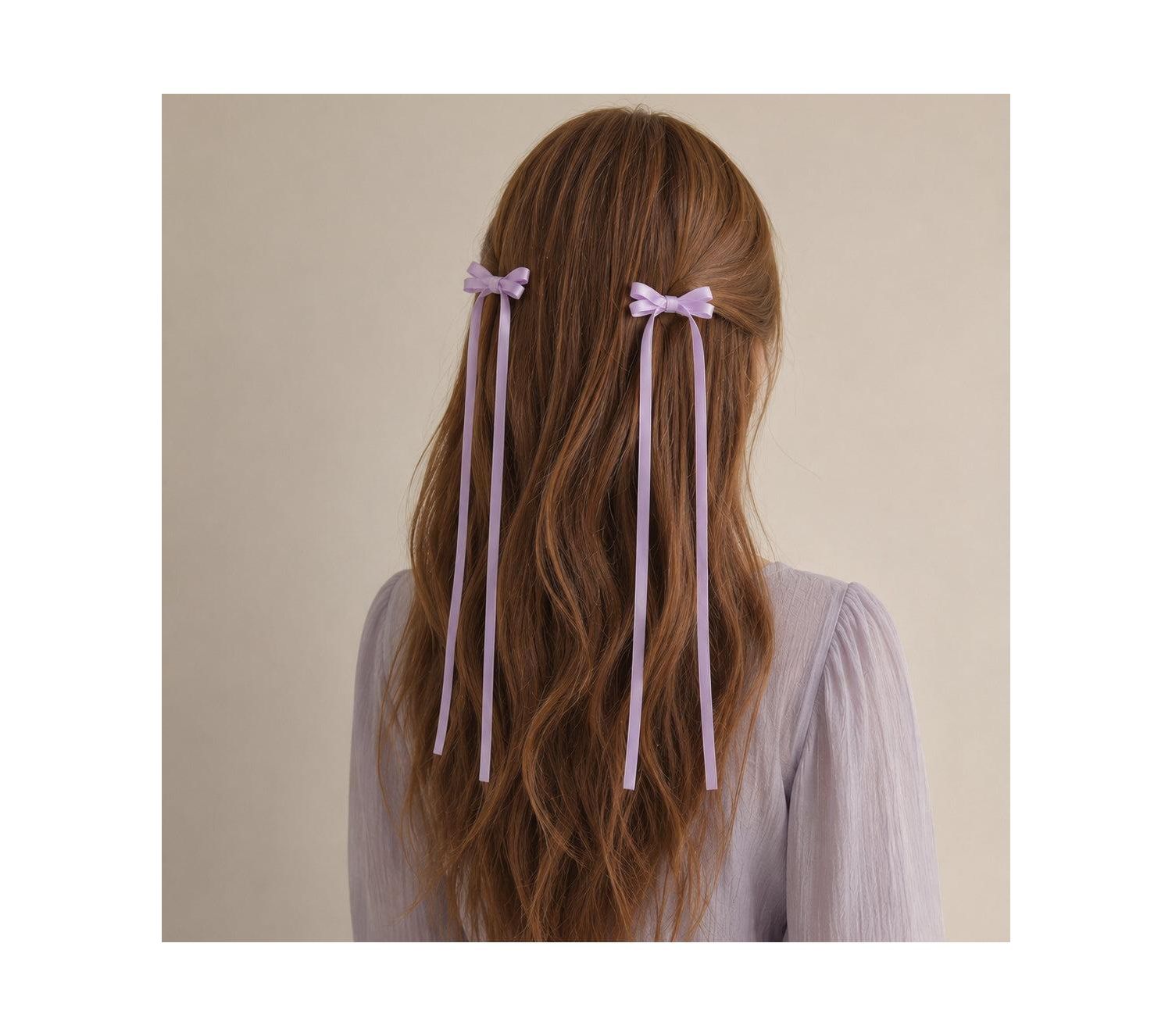 Girls Ribbon Bow Clip Set (4pc)