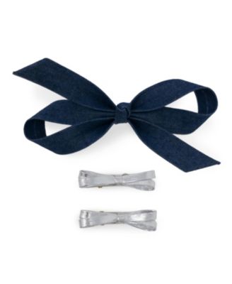 Puttisu Girls Bow Clip Set - Bright Blue 25$