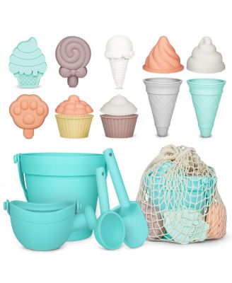 Silicone Beach Toys Bucket Watering Can Shovel Sand Molds