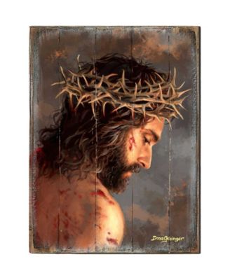 Solemn Night Jesus Wooden Wall or Freestanding Decor, 8" x 6"