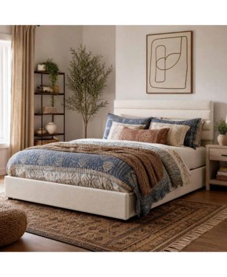 Velvet Upholstered Storage Bed with 4 Drawers - Platform Bed Frame with Soft Headboard, No Box Spring Needed, 800 lbs Capacity