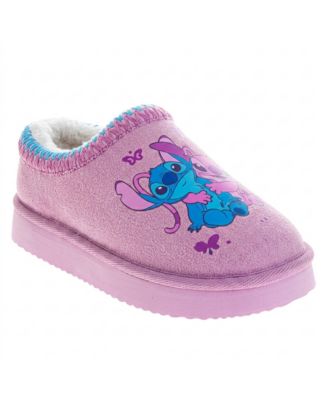 Toddler Stitch and Angel Plush Lined Slippers Girls 2-13 Cozy Soft Warm Non Slip Sole Indoor Comfort
