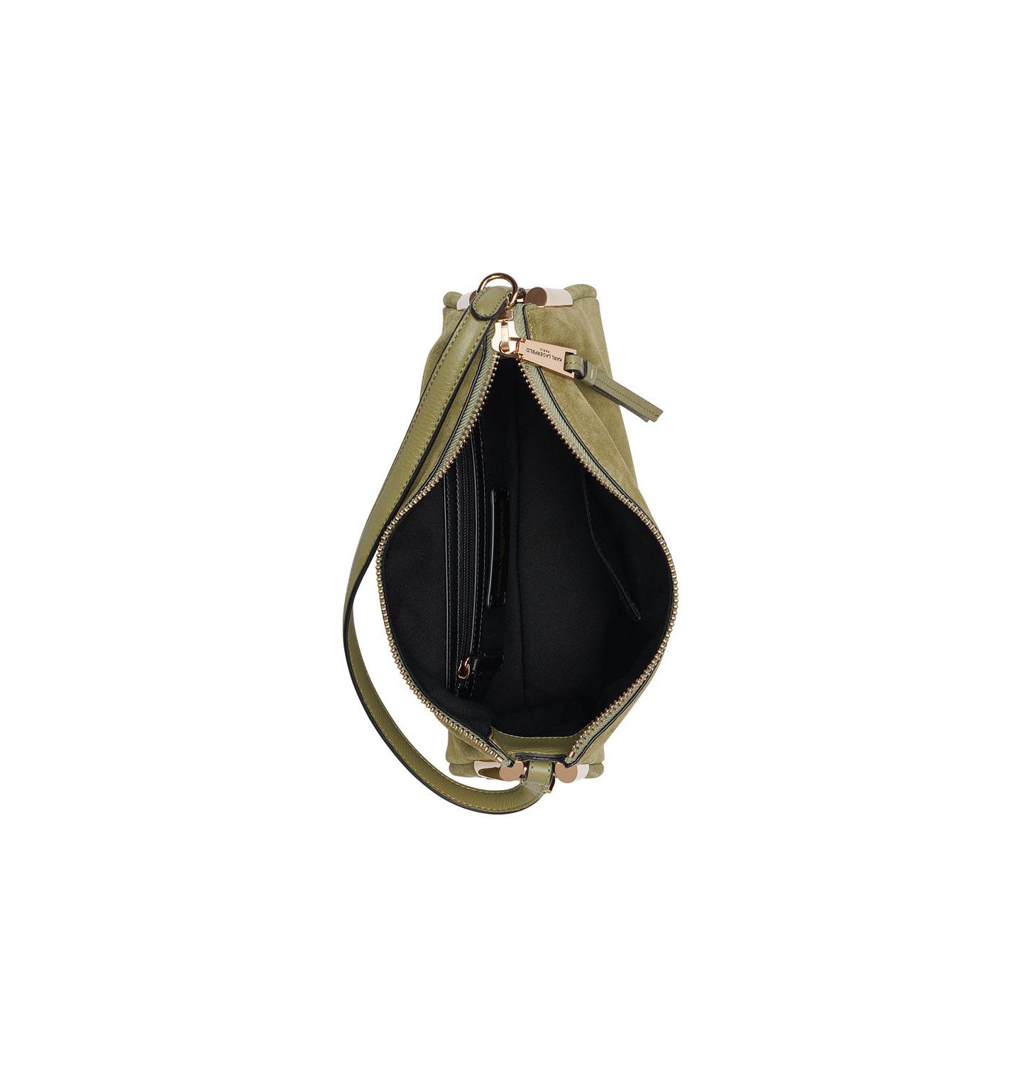 Женская сумка KARL LAGERFELD PARIS Valerie Large Suede Crossbody Handbag, цвет: Оливковый — фото 4