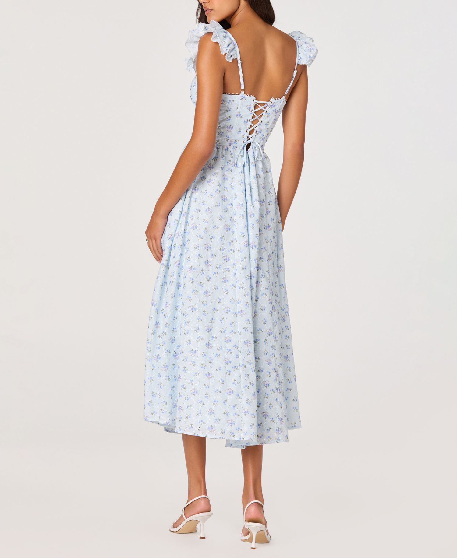 Women's Wedelia Eyelet Corset Midi Dress