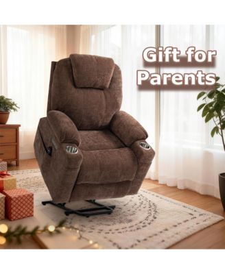 Power Lift Recliner Chair, Heavy Duty, 350 LBS Capacity, Dual Motor, Massage & Heating, USB & Type-C Ports