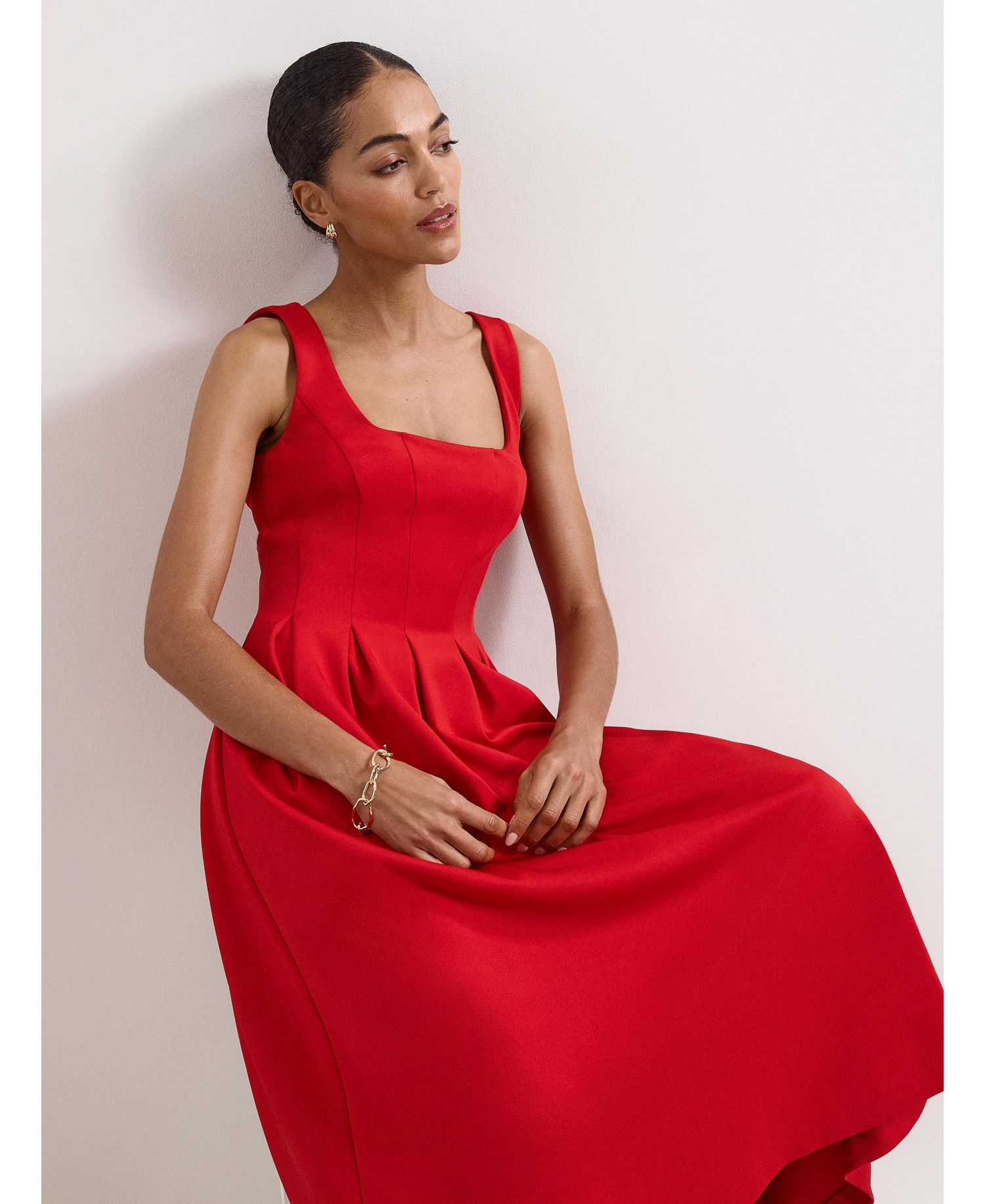 Women's Katie Square-Neck Midi Dress