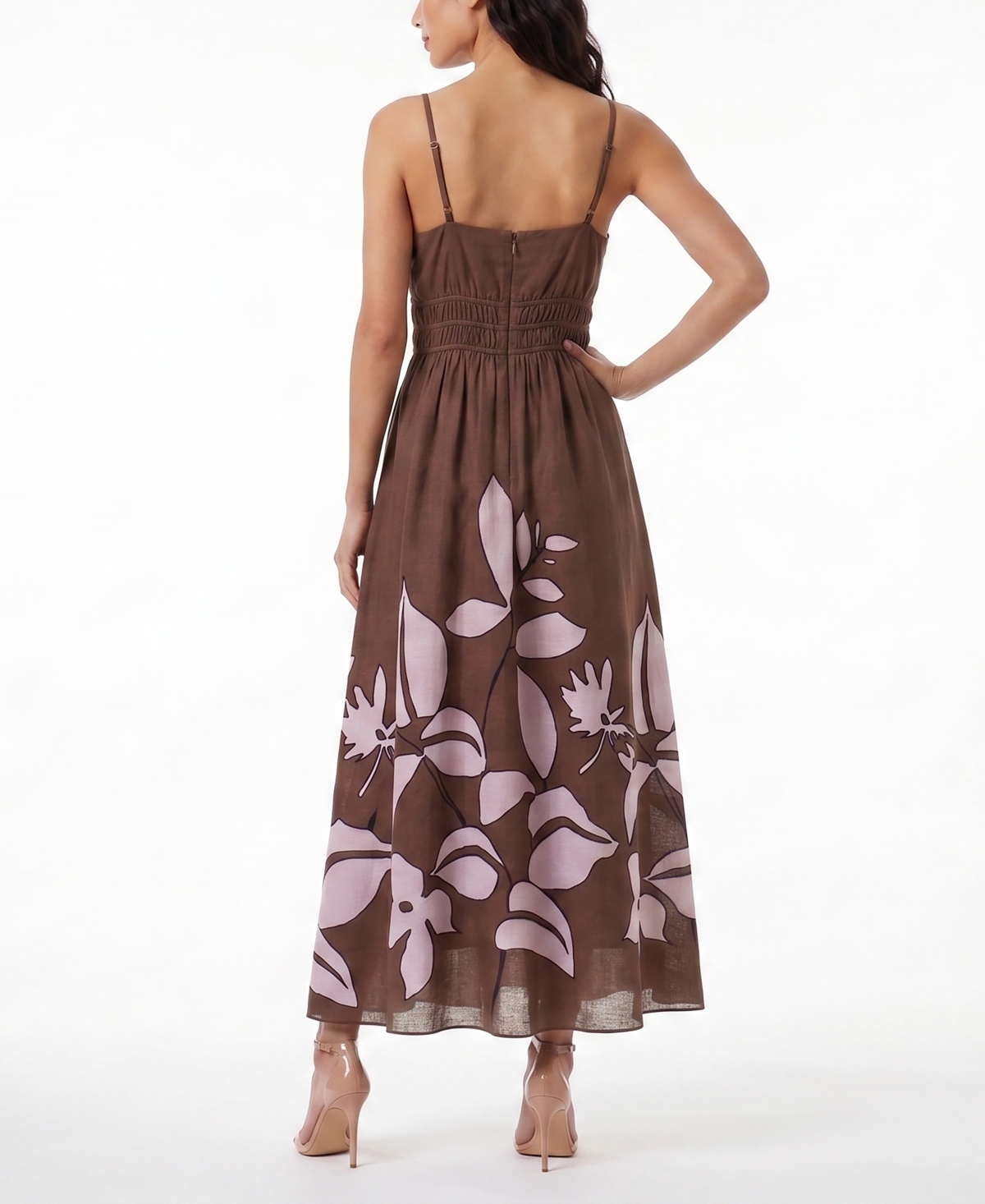 Taylor Women's Floral V-Neck Tiered A-Line Dress