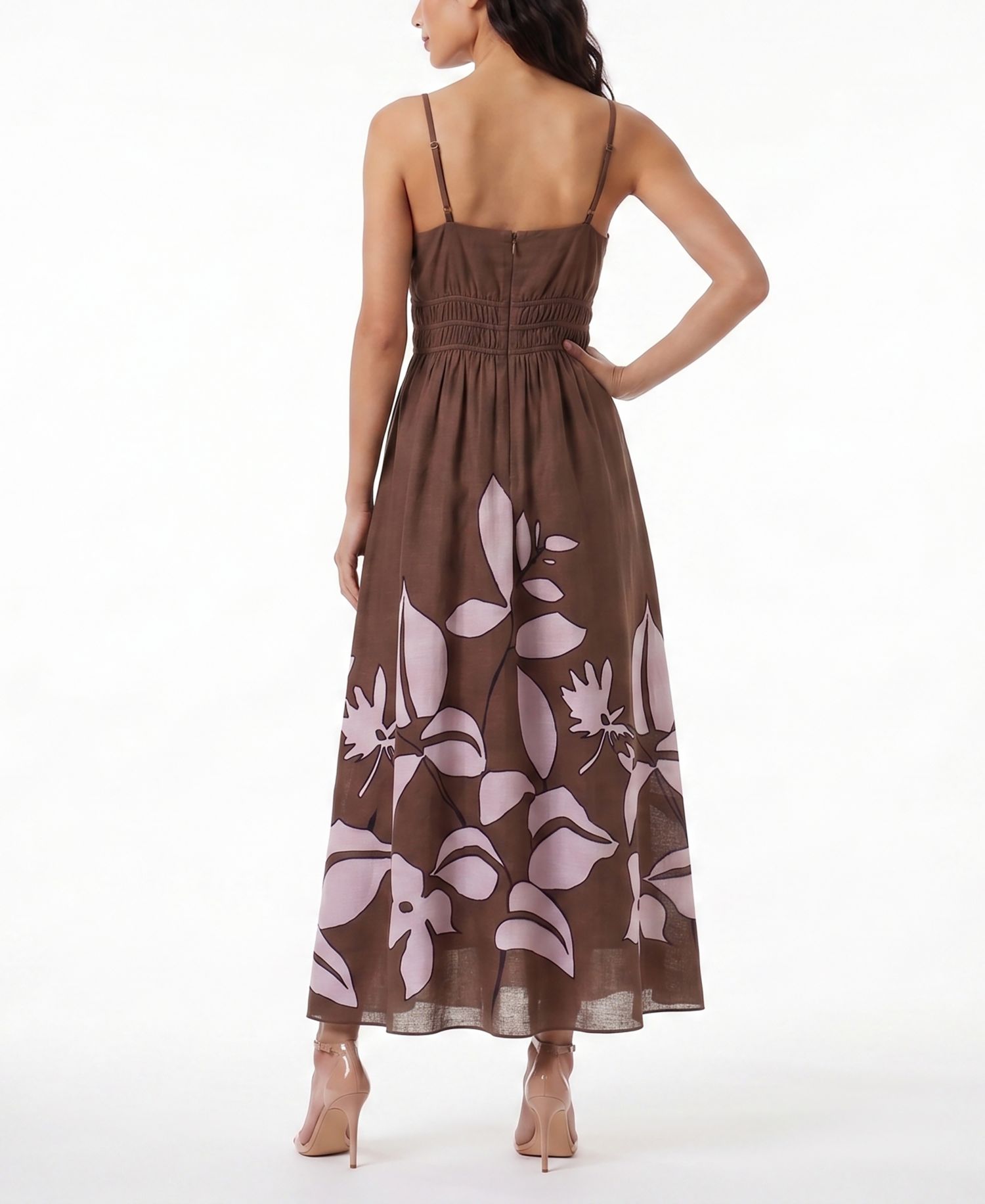 Women's Floral V-Neck Tiered A-Line Dress
