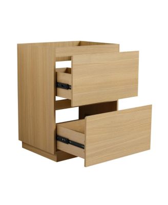 Bathroom Vanity Cabinet Only, Freestanding Engineered Wood with 2 Drawers, Minimalist Storage for Small Bathrooms