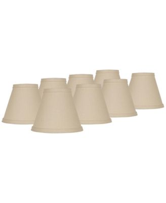 Set of 8 Chandelier Lamp Shades Beige Linen Chandelier Small 3" Top x 6" Bottom x 5" High Candelabra Clip-On Fitting