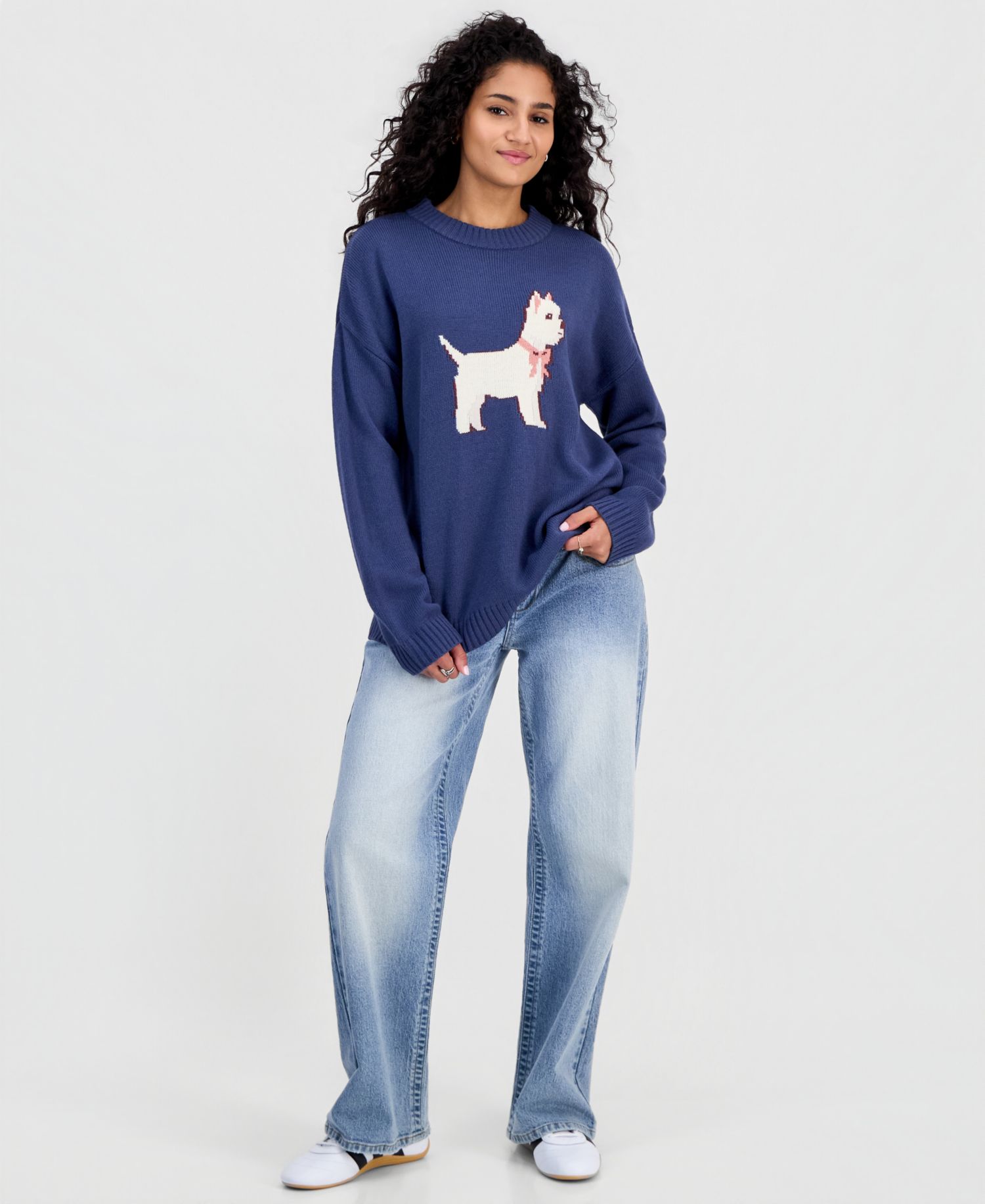 Juniors' Teddy Bear Tunic Sweater